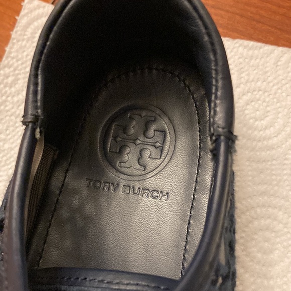 Tory Burch Navy Lace Sneakers - Picture 2 of 11